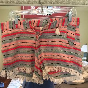 Z & l colorful fringe shorts
